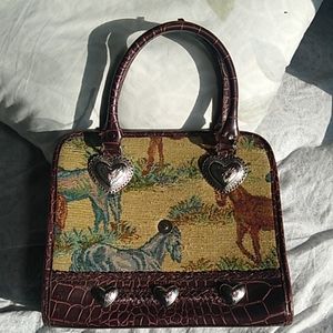 Vintage Horse Quilted Handbag